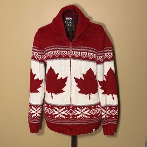 Maple Leaf Zip-Up Sweater